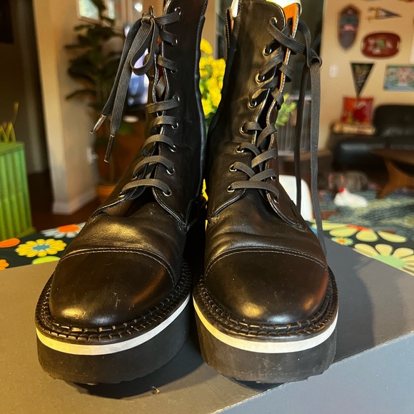CLERGERIE PARIS BLACK COMBAT BOOTS - Picture 1 of 9